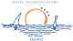Logo dell'Hotel Tramonto d'Oro a Praiano, Costiera Amalfitana, con sole, mare e vele stilizzati.